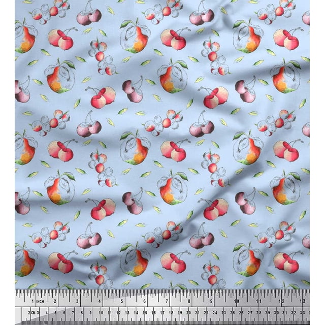 Soimoi Purple polyester Crepe Fabric Triangle Art Geometric Print Fabric by the Yard 42 Inch Wide