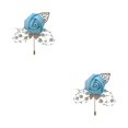 thumbnail image 3 of relayinert Broche Moderne Minimaliste Unique et à la Mode Pièce de Déclaration Épingles de Luxe pour Mariages Bleu Eau 2Set, 3 of 6