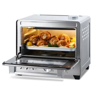 13QT Compact 6-in-1 Four à vapeur, four à convection en acier inoxydable, préchauffage rapide, Air Fry, Bake, Roast, Broil, Réchauffer & Steam, parfait pour Sm
