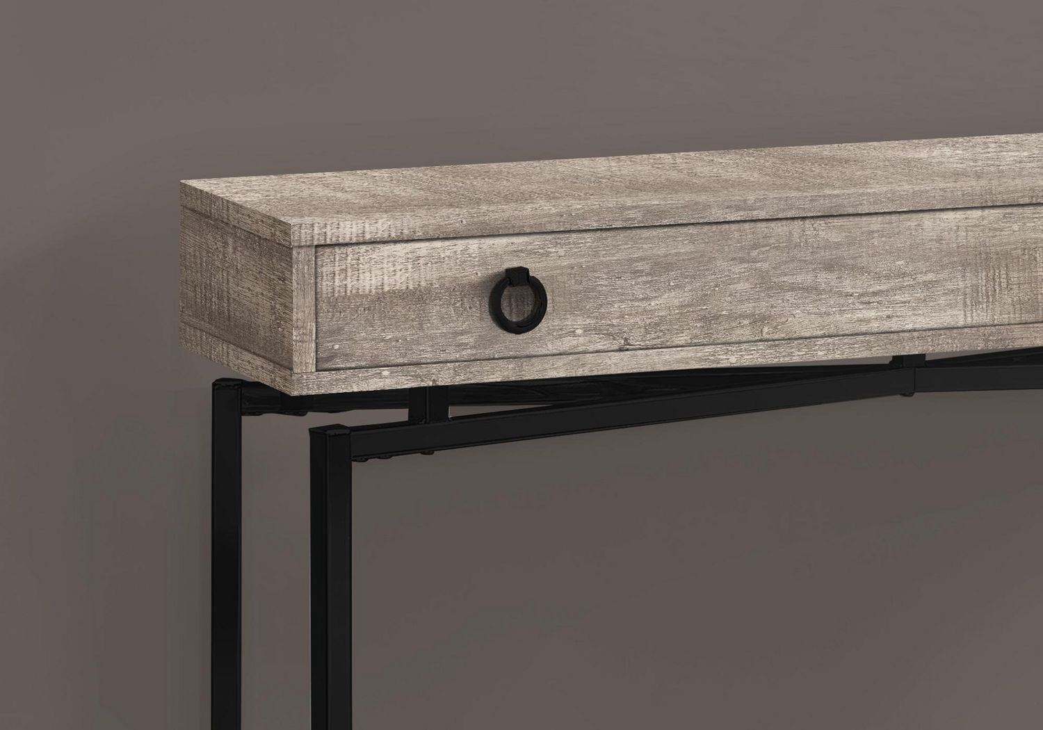 Monarch Specialties Table D'appoint, Console, Entrée, Étroit, Sofa, Tiroir De Rangement, Salon, Chambre À Coucher, Métal, Stratifié, Beige, Noir, Contemporain, Moderne