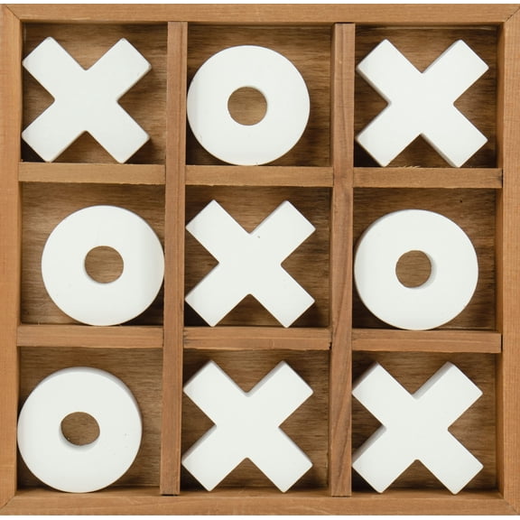 Tradeopia Jeu de Plateau en Bois Tic Tac Toe, Jeu d'Échecs XO, Jeu de Puzzle en Bois