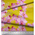thumbnail image 2 of Soimoi Modal Satin Fabric Bird & Orchids Flower Print Sewing Fabric Yard 42 Inch Wide, 2 of 3