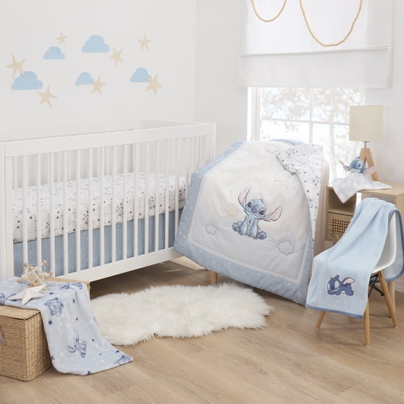 Disney Stitch Little Dreamer 3pc Crib Bedding Set, Infant Unisex, Blue