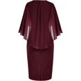 thumbnail image 2 of Hanna Nikole Robe en Chiffon à Manches Courtes pour Femmes Grande Taille avec Volants et Strass, 2 of 7