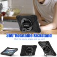 thumbnail image 4 of BRAECNstock for Amazon Fire 7 Tablet Case 12th Generation 2022 7"" Shockproof Protective Rugged Amazon Kindle Fire 7 Kids Tablet Cover with Rotating Hand Strap+Stand Pen Holder Shoulder Strap - Black, 4 of 5