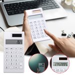 Solar Powered Calculator 12 Digit Display | Mini Pocket Calculator for Students | Quiet Exam Portable Computer | Aluminum Desktop Calculator for Office, Home, and School Use