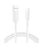 Belkin BoostCharge Eco USB A à USB C Câble (2M/6.6pi. 15W) - Câble de charge rapide souple et flexible, cordon chargeur de type C pour iPhone 16 & 15 Series, Galaxy S25, Pixel 9, iPad Pro, & Plus - Blanc (USB 2.0)