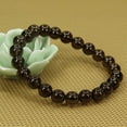 thumbnail image 3 of Natural Smoky Quartz Crystal Gemstone 8mm Round Beads Stretch Bracelet 7" Unisex, 3 of 5