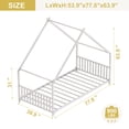 thumbnail image 4 of GUNAITO Lit Cabane Format Simple avec Barrières de Sécurité et Toit Décoratif, Blanc, 4 of 7