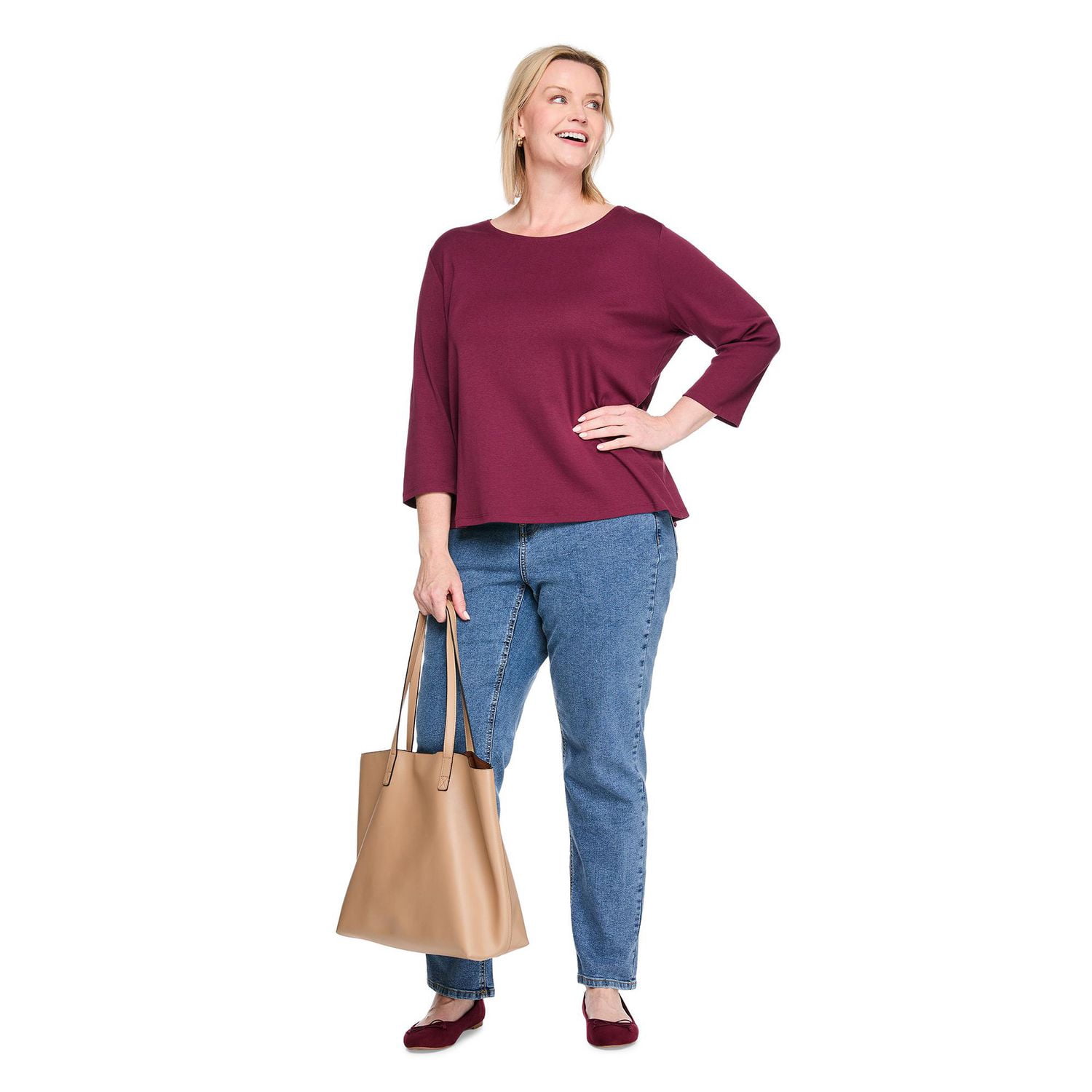 Karen Scott Women's Plus Scoop-Neck T-Shirt