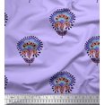thumbnail image 1 of Soimoi Crepe Silk Fabric Leaves & Floral Block Print Fabric by Yard 42 Inch Wide, 1 of 3