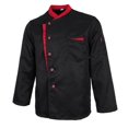 thumbnail image 3 of facefd Long Sleeves Chef Jacket Coat Hotel Waiters Kitchen Uniform Tops Black 3XL, 3 of 8