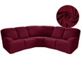thumbnail image 1 of CHOK 2024 5 Seat Corner Sofa Cover Sectional Recliner Corner Sofa Protector for Livingroom Deep Blue, 1 of 11