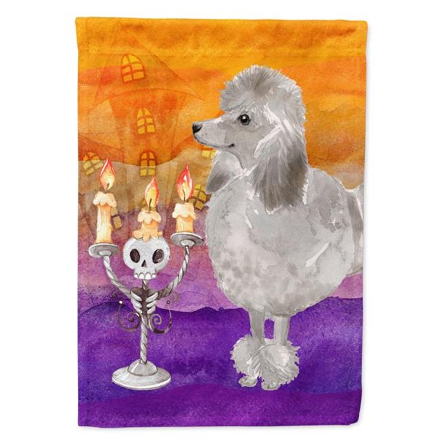 Carolines Treasures CK3219CHF Hallween Argent Caniche Drapeau Toile Maison Taille