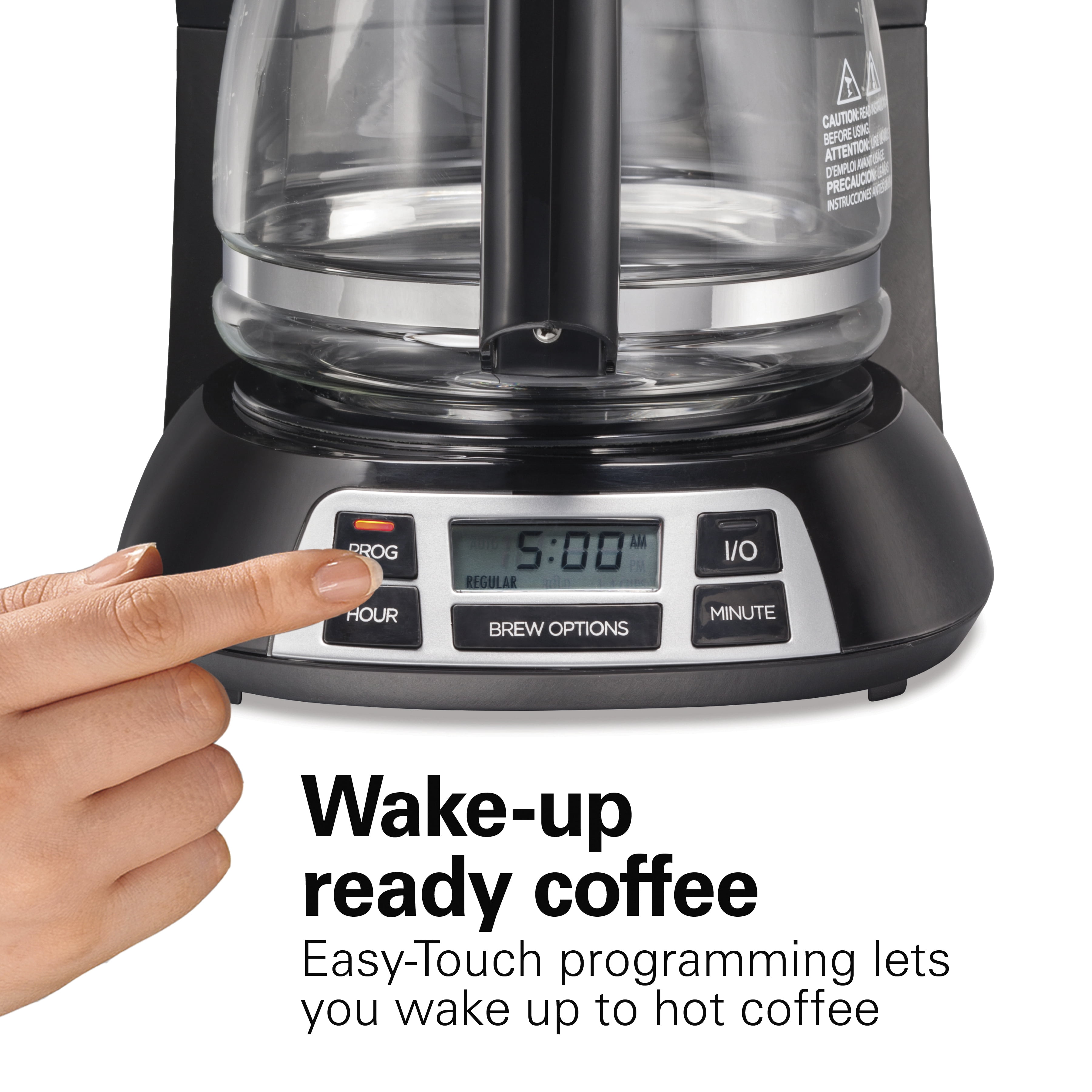 Hamilton Beach Programmable 12 Cup Coffee Maker, Stainless Steel Accents, 49630