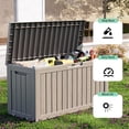 thumbnail image 4 of Boîte de Rangement de Terrasse en Résine de 75 Gallons / Contenant Extérieur Verrouillable pour Meubles et Outils de Jardin / Rangement Extérieur Gris Imperméable, 4 of 7