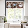 thumbnail image 3 of Coffee Theme Farmhouse Curtains | Soft & Washable Small Window Treatment | Retro 1 Panel | Perfect for Living Room, Kitchen, Bathroom, 3 of 5