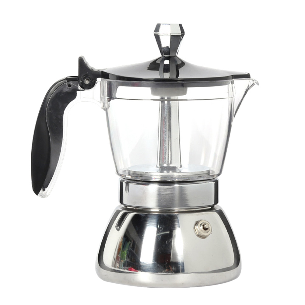 MasteelfCA Grande Capacité Bouilloire à Café en Acier Inoxydable Moka Pot à Expresso