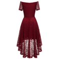 thumbnail image 4 of WEAIXIMIUNG Robes Tendance pour Invitées de Mariage pour Femmes Printemps 2024 Grande Taille Robe à Épaules Dénudées Asymétrique en A Robe de Cocktail de Mariage Rouge P, 4 of 4