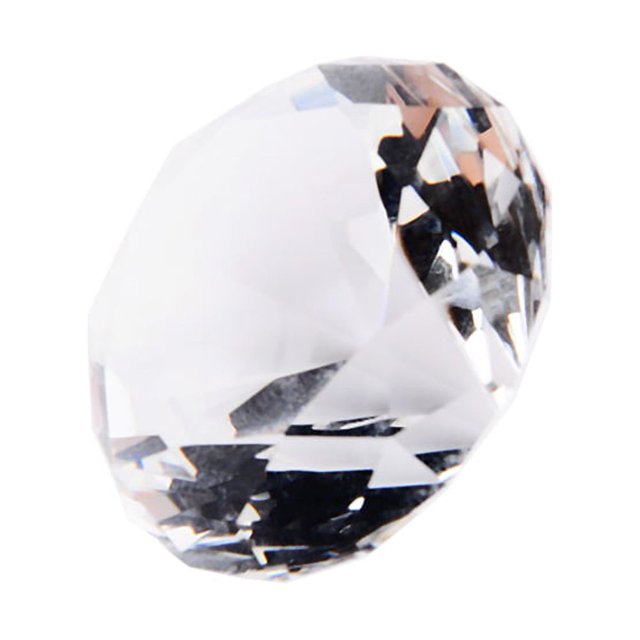 40mm Clear Crystal Diamond Cut Glass Jewelry Paperweight Wedding Home Decor Gift