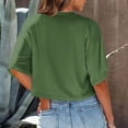 thumbnail image 4 of BVOFAR Women's Casual Half Sleeve T-Shirts Drop Shoulder Round Neck Crop Tops Summer Solid Color Tees 2025, 4 of 7