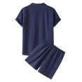 thumbnail image 1 of Veste de Costume pour Homme de Printemps Unie pour Hommes à Manches Courtes avec Col Rabattu, Haut, Short, Pantalon, Costume de Fête en Coton pour Hommes et Costume en Lin, 1 of 7