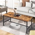 thumbnail image 2 of SortWise 35inch Industrial Coffee Table, Living Room Tea Center Table , Wood Top End Table, Rustic Accent Furniture with Wood Top and Metal Frame (35"W x 17.7"D x 17.7"H), 2 of 7