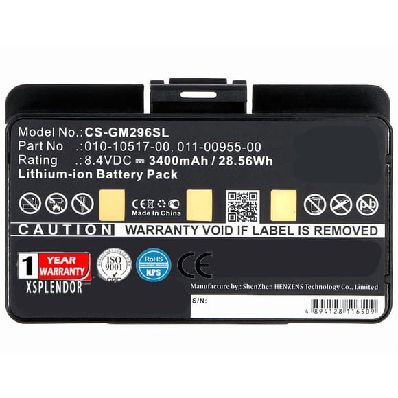 XSPLENDOR XPS Replacement Battery for Garmin 010-00543-00 100054300 3580100054300 EGM478 GPSMAP 276 GPSMAP 276c GPSMAP 296 GPSMAP 376 GPSMAP 376C 378 396 PN 010-10517-00 010-10517-01 011-00955-00