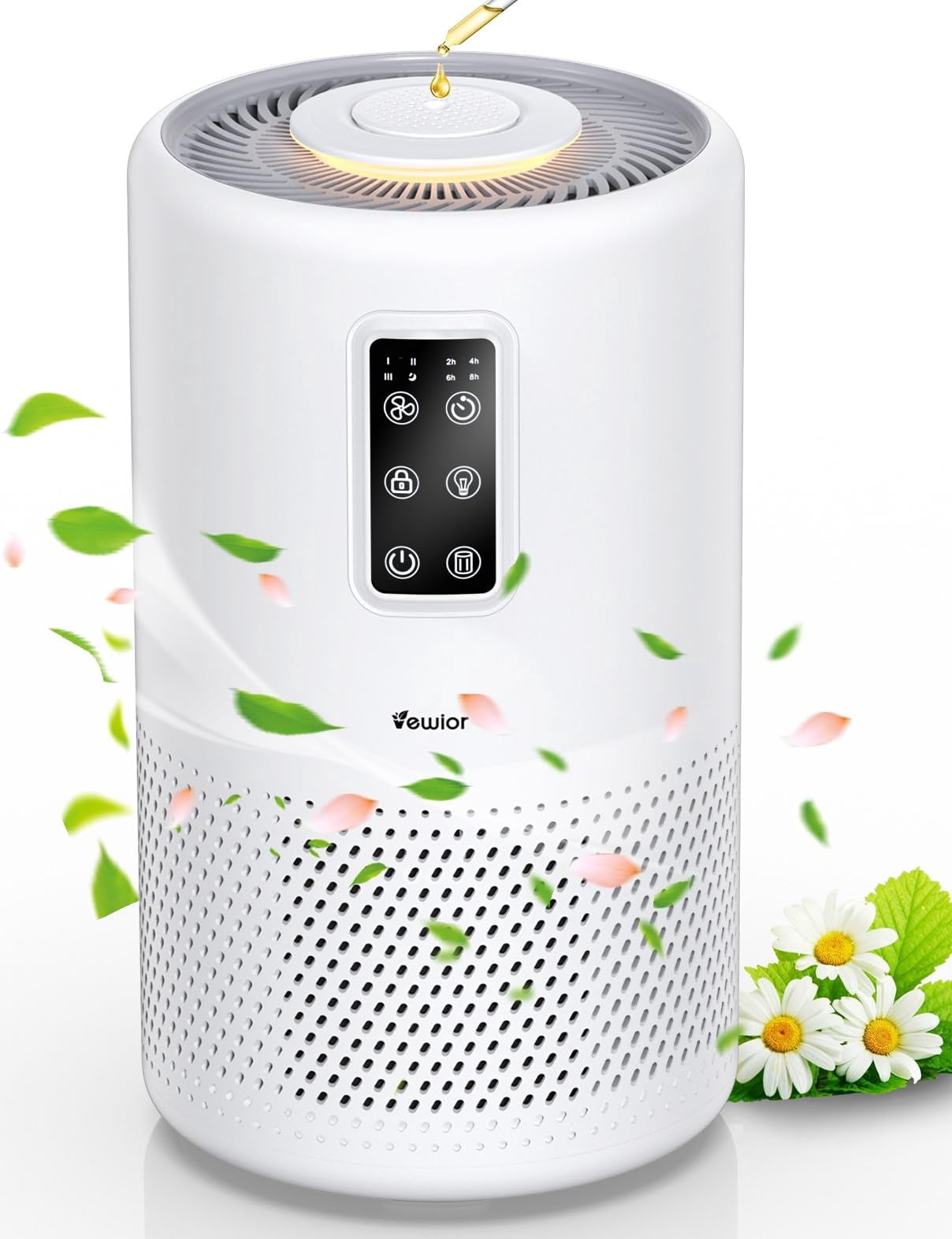 Air Purifiers for Home Large Room up to 1400ft², H13 True HEPA Air Purifier for Bedroom with night light, Fragrance Sponge