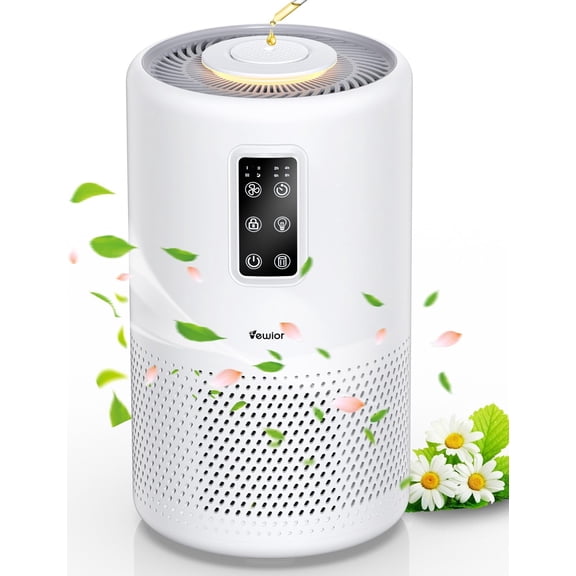 Purificateurs d'Air pour Grande Pièce à la Maison jusqu'à 1400 Pi2, Purificateur d'Air HEPA H13 Véritable pour Chambre avec Veilleuse, Éponge à Parfum