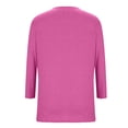 thumbnail image 4 of Plebaso Chemises à Manches 3/4 pour Femmes, Col en V, Tuniques Décontractées, Hauts Unis, Blouses Amples pour Dames, 4 of 7