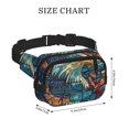 thumbnail image 4 of Kdxio Sac Banane à Double Couche Imprimé Aigle Vitrail USA, Ceinture Réglable, Sac de Sécurité Mains Libres pour Voyage Randonnée Course Sergé, 4 of 9