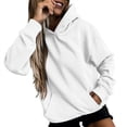 thumbnail image 2 of Women's Slim Pullover Hoodies - Artificial Short Velvet Sweaters, Long Sleeve with Pockets, Suitable for Winter and Fall, 95% Polyester, Multiple Sizes, 2 of 5