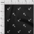 thumbnail image 2 of oneOone Coton Cambric Tissu Noir Ancre Nautique Tissu pour Robe Tissu Imprimé Tissu au Mètre 42 Pouces de Large, 2 of 4