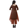 thumbnail image 4 of Moomaya Ensemble Kurti Kurta Pantalon pour Femmes Col Bateau Imprimé Robe 2 Pcs Tenue Ethnique, 4 of 6