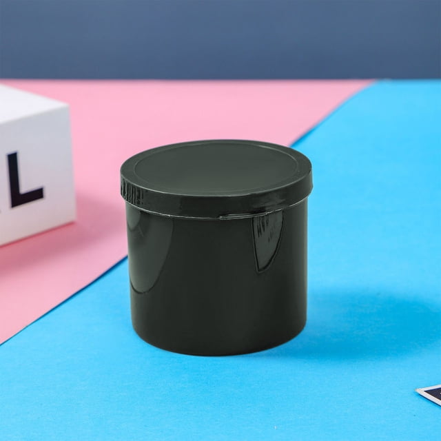 Yhmxh Bathroom Organizers and Storage,Round Plastic Box Transparent Round Box Organizer Air Puff Box Cotton Swab Toothpick Tool Box Coffee Cup Small Round Bucket Plastic Storage Box