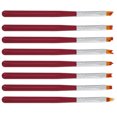 thumbnail image 2 of Miangastore 8Pcs Flat Nail Brush Nylon Detail Paint Brush Set For Checkered Waves, 2 of 8