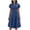 #047-Sky Blue, variant on Roncen Women Short Sleeve Denim Chambray Midi Dress Button Down V Neck Shirts Dresses A Line Long Casual Summer Dress