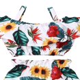 thumbnail image 3 of Baby Girl Off Shoulder Floral Cropped Ruffle Top + Shorts Clothing, 3 of 4