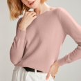 thumbnail image 4 of ManxiVoo Chandail à Capuche Tricoté à Manches Longues et Col Rond pour Femmes, Automne Hiver, Tenue Décontractée, Taille TG, Rose, 4 of 8