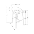 thumbnail image 2 of Monarch Specialties Bar Stool, Set Of 2, Counter Height, Kitchen, Metal, Pu Leather Look, White, Chrome, Contemporary, Modern, 2 of 4