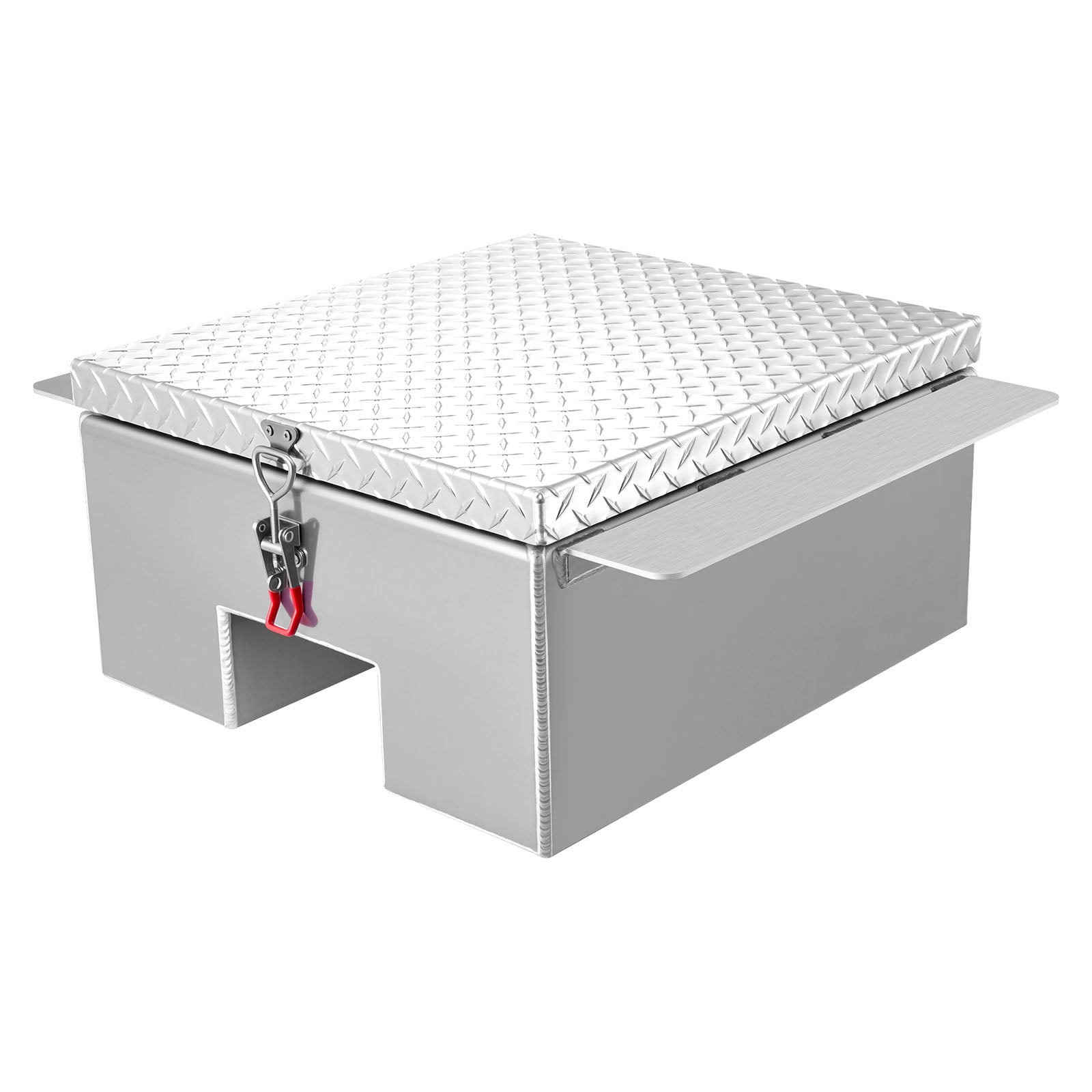 KFFKFF Truck Bed Tool Box, Heavy Duty Aluminum Tool Box with Diamond Plate, Storage Toolbox Chest Organizer Supports up to 220 lbs, 30.3 x 24 x 12.2 in, Silver