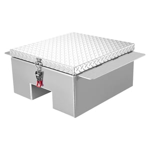 KFFKFF Truck Bed Tool Box, Heavy Duty Aluminum Tool Box with Diamond Plate, Storage Toolbox Chest Organizer Supports up to 220 lbs, 30.3 x 24 x 12.2 in, Silver