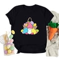 thumbnail image 3 of RKSTN Hauts pour Femmes 2024 Mode Pâques Mignon Lapin Imprimé Col Rond Hauts Coupe Ample Manches Courtes Blouse Unie Hauts, 3 of 6