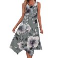 thumbnail image 1 of Ovzne Robes pour Femmes 2025 Robe d'Été Robes pour Femmes Sans Manches Col Rond à Cordon Décontractée à Volants Robe Trapèze Courte Robe Grande Taille Liquidation, 1 of 6