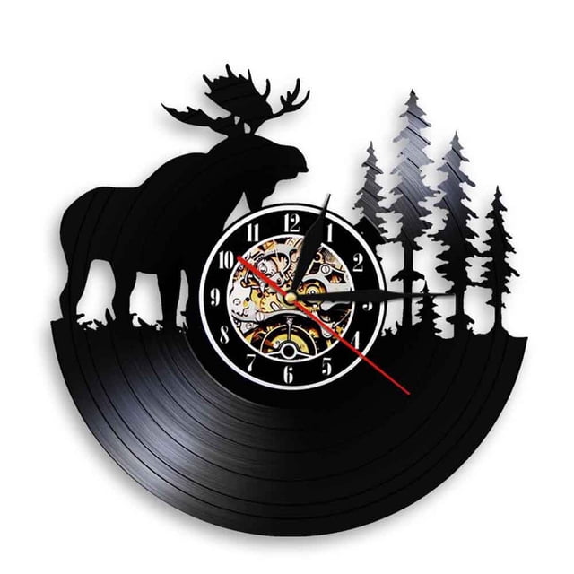 EGNMCR Réveils pour Chambres, Horloges pour Salon Horloge Murale en Vinyle Horloge Murale en Vinyle Horloge Murale Rétro Horloge Murale Creative Clock