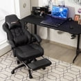 thumbnail image 4 of Gymax Office Computer Desk Chair Gaming Chair Adjustable Swivel w/Footrest Black, 4 of 10