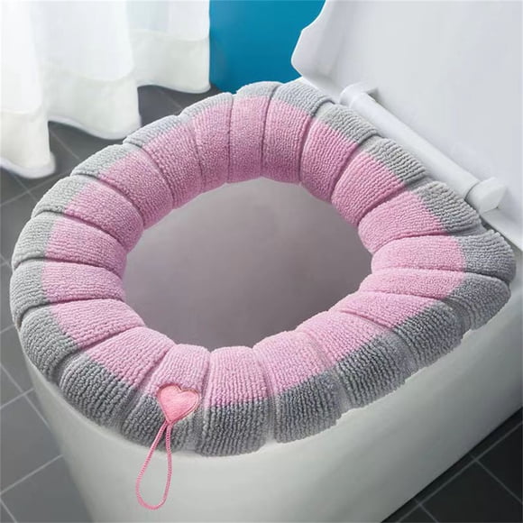 Liquidation Aujourd'hui! Housse de Siège de Toilette en Tricot Doux avec Poignée, Épaisse, Chaude, Lavable, Ajustement Universel pour la Maison