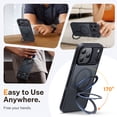 thumbnail image 3 of VENINGO Magnetic Case for iPhone 17 Pro with 360° Rotatable stand, Compatible with Mag-safe, Shock Resistant Slip Resistant iPhone 17 Pro Phone Case 6.3", Black, 3 of 9