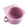 thumbnail image 3 of Wheat Straw Cat Design Small Bowl with Handle Eco-friendly Big Salad Children Dinnerware (Pink), 3 of 8